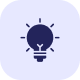 Universal Software icon featuring a glowing light bulb, representing digital strategy, product ideation, and innovative tech solutions.